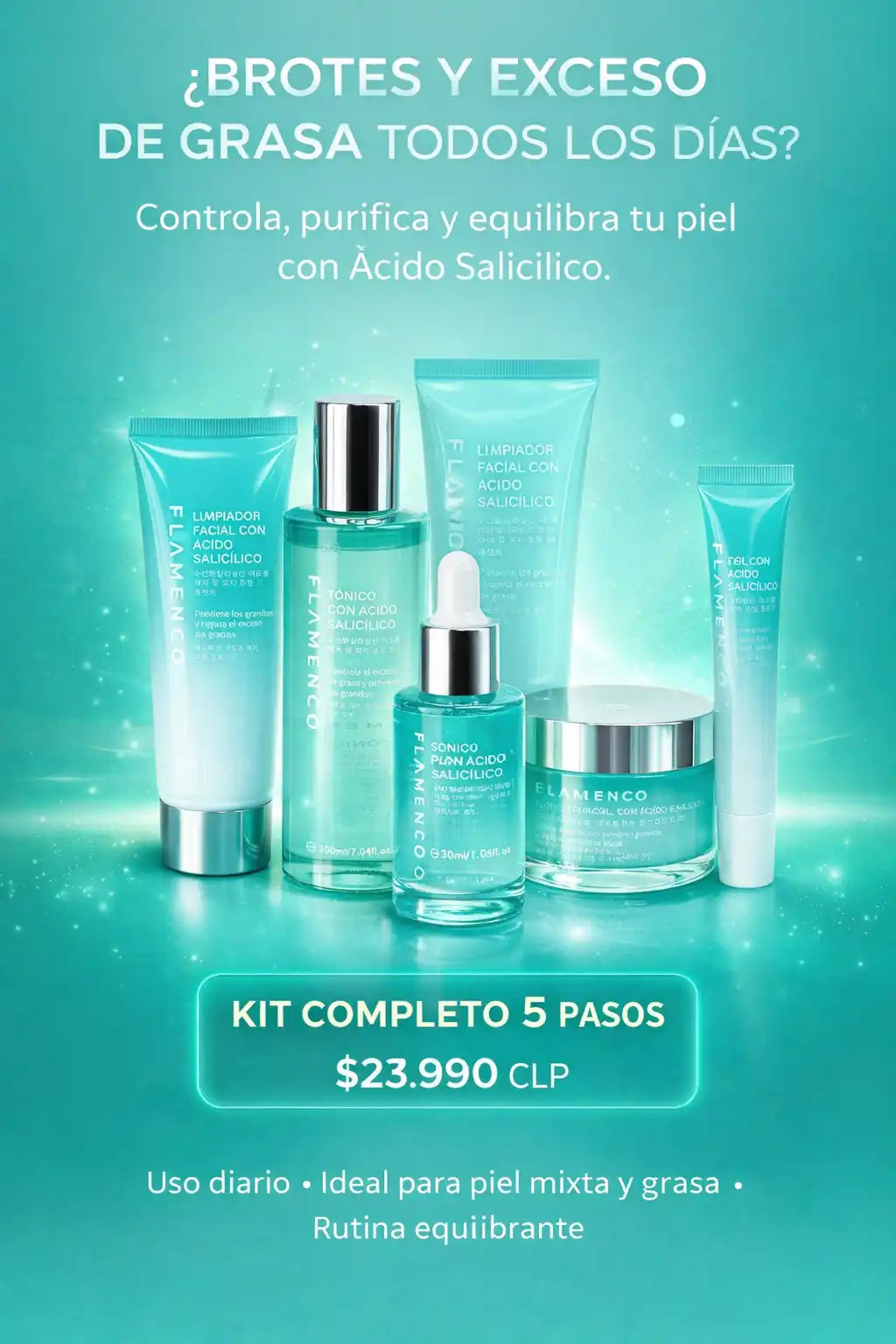 Kit Anti-Imperfecciones con Acido Salicílico-Control total de grasas y poros