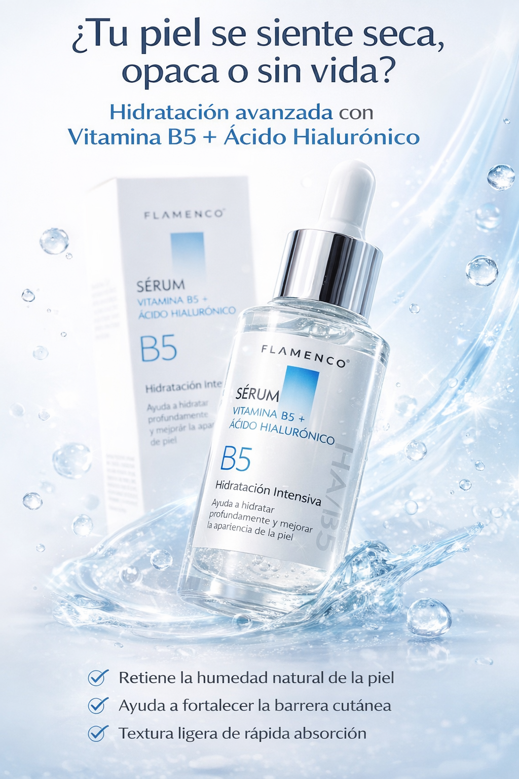 Sérum Facial Vitamina B5 + Ácido Hialurónico – Hidratación Intensiva